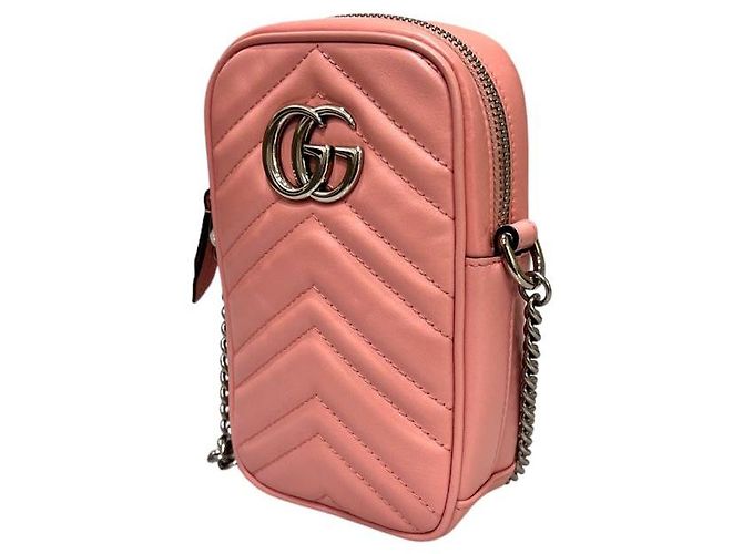 Gucci Borsa a tracolla mini matelassé GG Marmont Rosa - vista 3