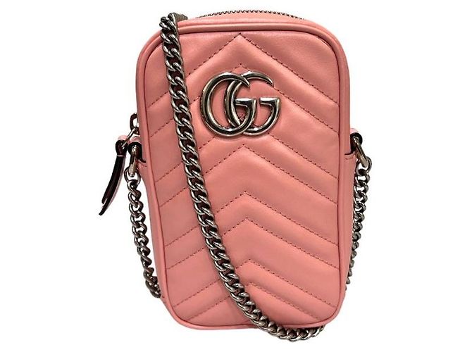 Gucci Borsa a tracolla mini matelassé GG Marmont Rosa - vista 6