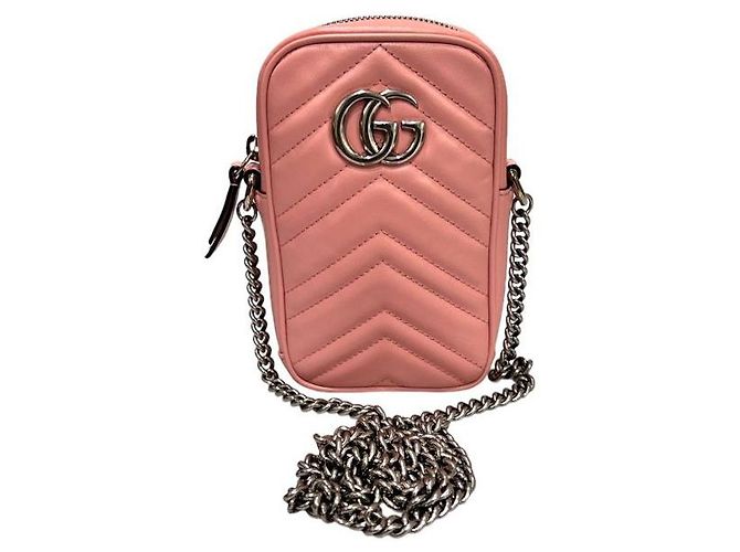 Gucci Borsa a tracolla mini matelassé GG Marmont Rosa - vista 7