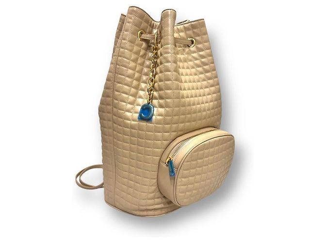 Céline Quilted Medium Women's Backpack Brown - view 4