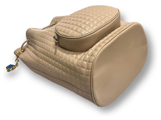 Céline Quilted Medium Women's Backpack Brown - view 8