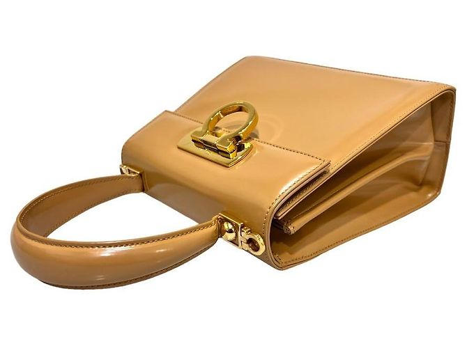 Salvatore Ferragamo Borsa Tote Gancini Kelly Small Camel Marrone - vista 6