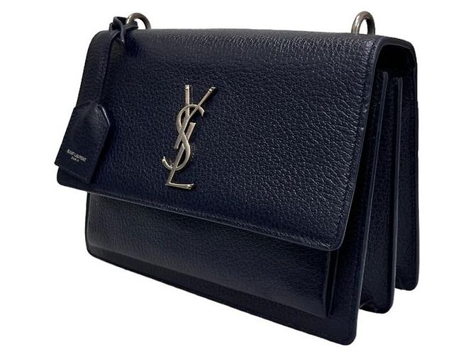 Saint Laurent Borsa a spalla media Sunset blu navy scuro - vista 3