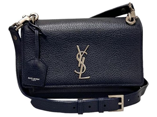 Saint Laurent Borsa a spalla media Sunset blu navy scuro - vista 9