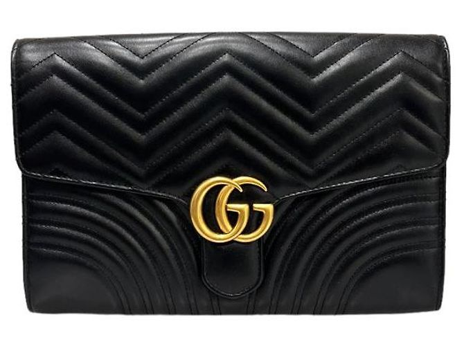 Gucci Clutch GG Marmont Matelassé Nero - vista 2