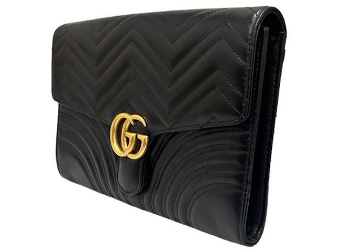 Gucci Clutch GG Marmont Matelassé Nero - vista 3