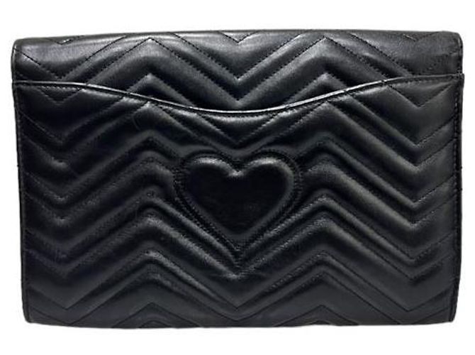 Gucci Clutch GG Marmont Matelassé Nero - vista 4
