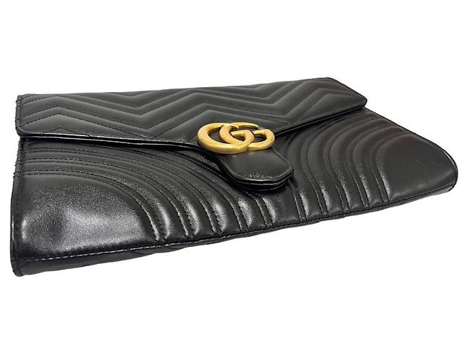 Gucci Clutch GG Marmont Matelassé Nero - vista 6