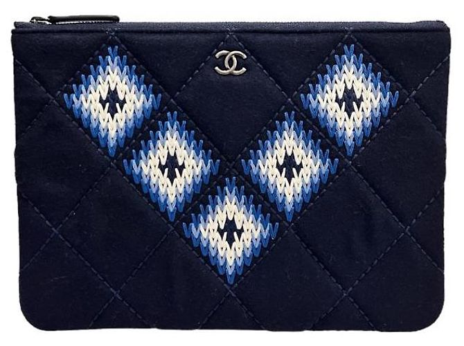 Chanel Clutch in feltro da donna Okase - Blu navy - vista 2