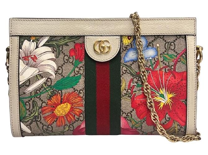 Gucci Borsa a Spalla Ophidia Small Bloom Bianco - vista 2