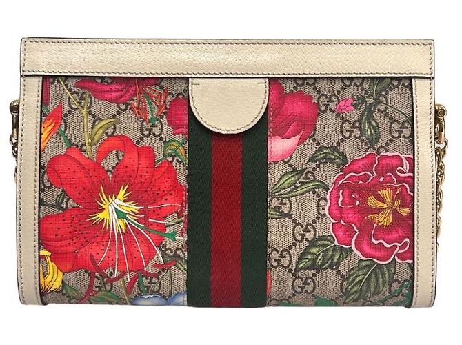 Gucci Borsa a Spalla Ophidia Small Bloom Bianco - vista 4