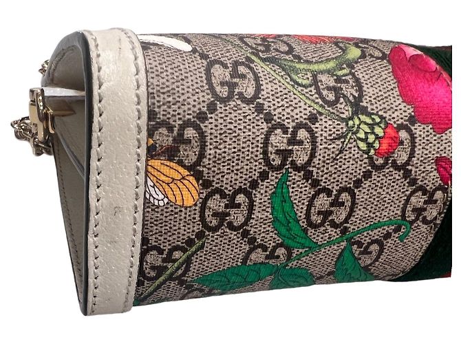 Gucci Borsa a Spalla Ophidia Small Bloom Bianco - vista 6