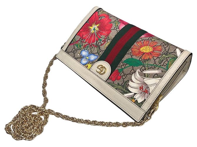 Gucci Borsa a Spalla Ophidia Small Bloom Bianco - vista 7