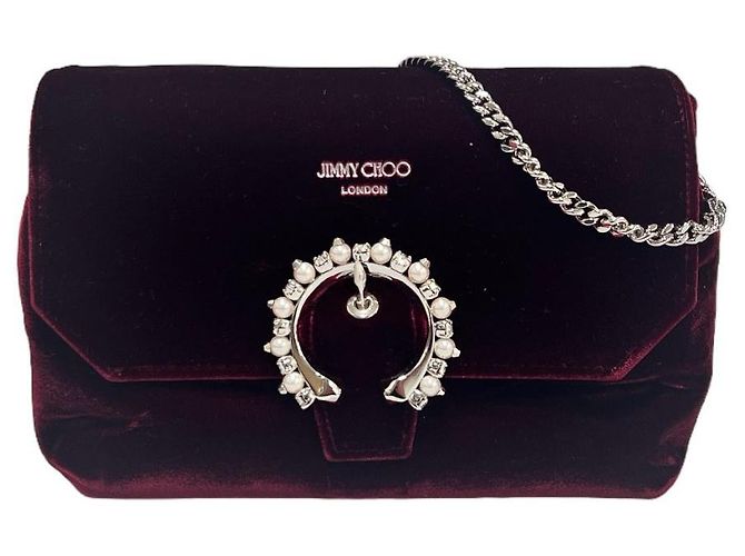 Jimmy Choo Mini borsa a tracolla in velluto Soft Madeleines Rosso - vista 2