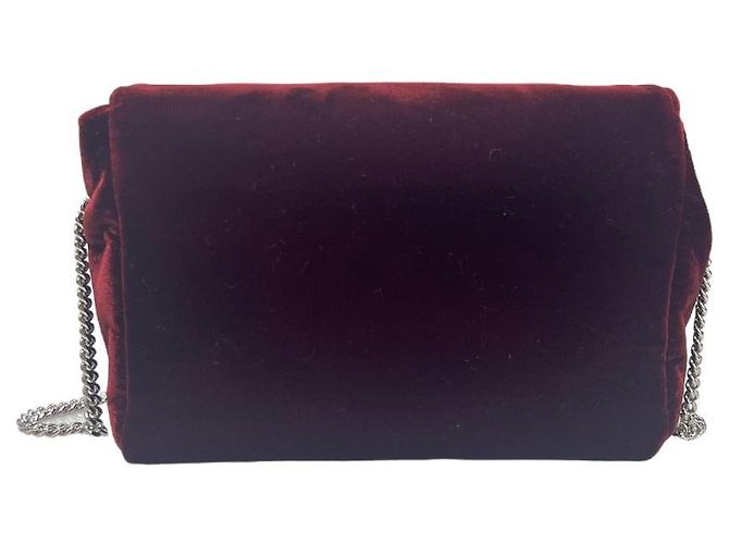 Jimmy Choo Mini borsa a tracolla in velluto Soft Madeleines Rosso - vista 4