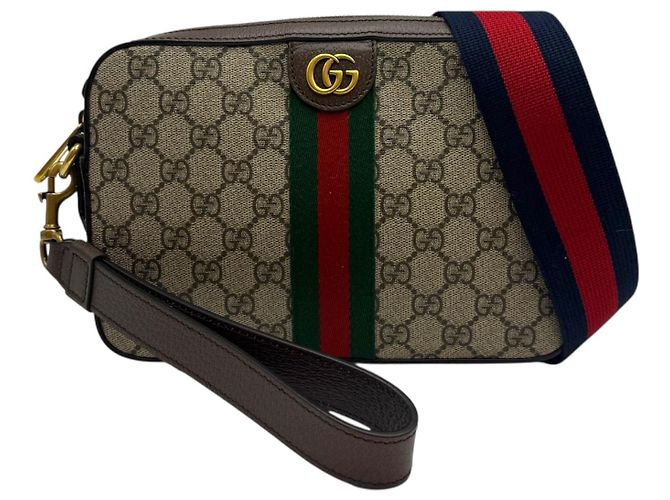 Gucci Bolsa Crossbody Ophidia GG Marrom - vista 2
