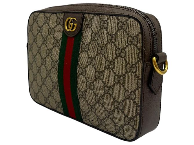 Gucci Bolsa Crossbody Ophidia GG Marrom - vista 4