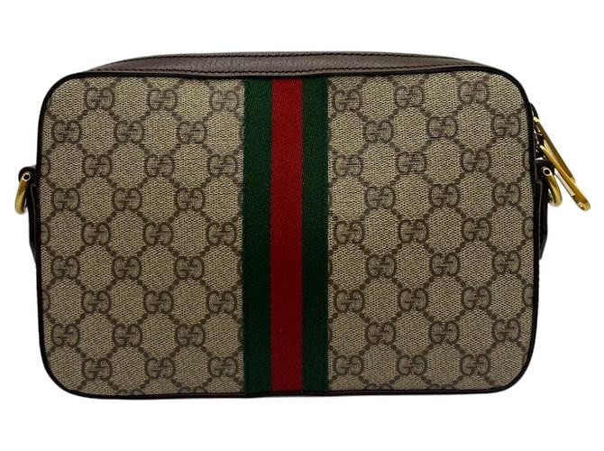 Gucci Bolsa Crossbody Ophidia GG Marrom - vista 5