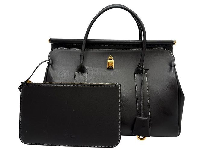 Loro Piana Borsa da camera in pelle di vitello nera Nero - vista 8