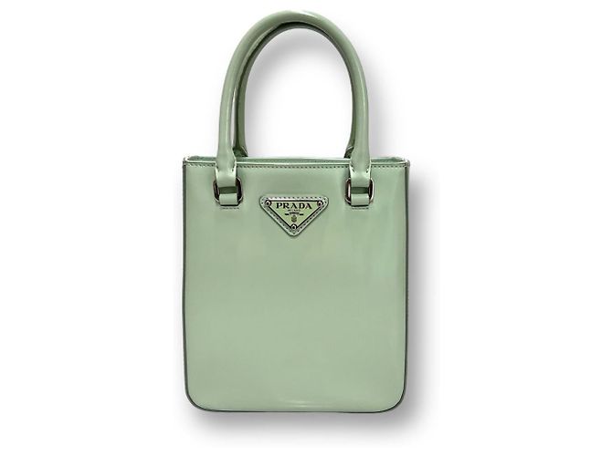 Prada Borsa Mini Tote Spazzolata Menta Verde - vista 2