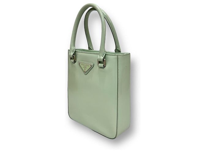 Prada Borsa Mini Tote Spazzolata Menta Verde - vista 3