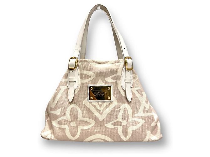 Louis Vuitton Borsa a Spalla Monogram Tahitienne Bianco - vista 2