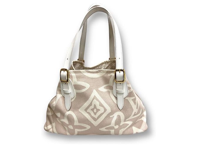 Louis Vuitton Borsa a Spalla Monogram Tahitienne Bianco - vista 4