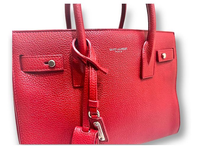 Saint Laurent Borsa a spalla Sadjour baby rossa Rosso - vista 7