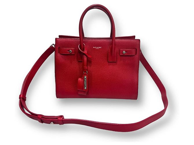 Saint Laurent Borsa a spalla Sadjour baby rossa Rosso - vista 8