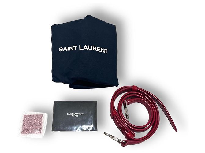Saint Laurent Borsa a spalla Sadjour baby rossa Rosso - vista 9