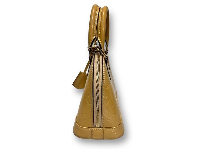 Louis Vuitton Borsa Tote Vernis Alma BB Giallo - vista 4