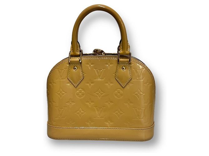 Louis Vuitton Borsa Tote Vernis Alma BB Giallo - vista 5