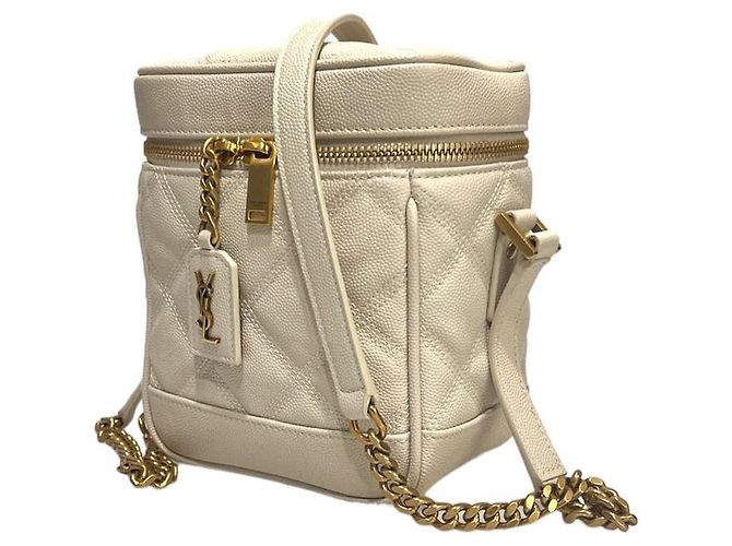 Saint Laurent Borsa a spalla trapuntata con catena Marrone - vista 3
