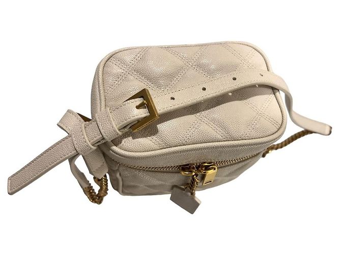 Saint Laurent Borsa a spalla trapuntata con catena Marrone - vista 7