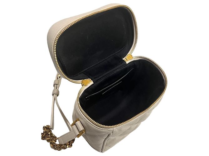 Saint Laurent Borsa a spalla trapuntata con catena Marrone - vista 8