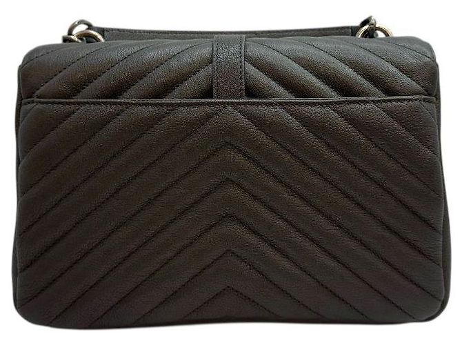 Saint Laurent Monogram College Medium Schultertasche Grau Braun - Ansicht 5