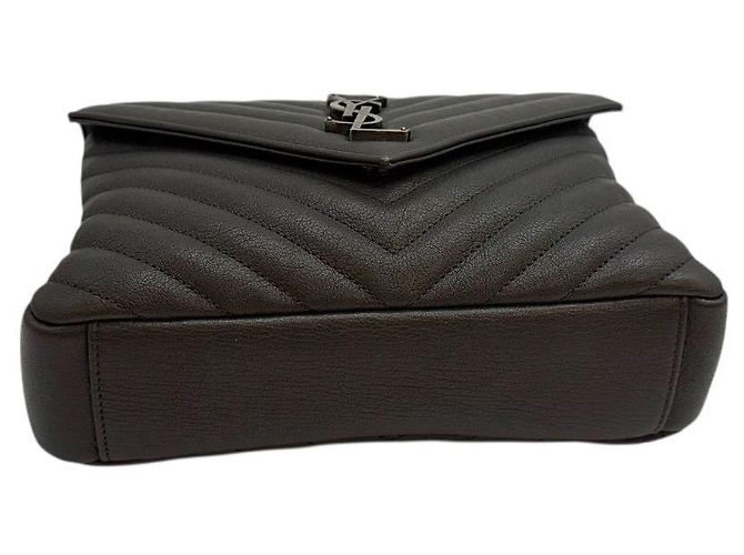 Saint Laurent Monogram College Medium Schultertasche Grau Braun - Ansicht 6