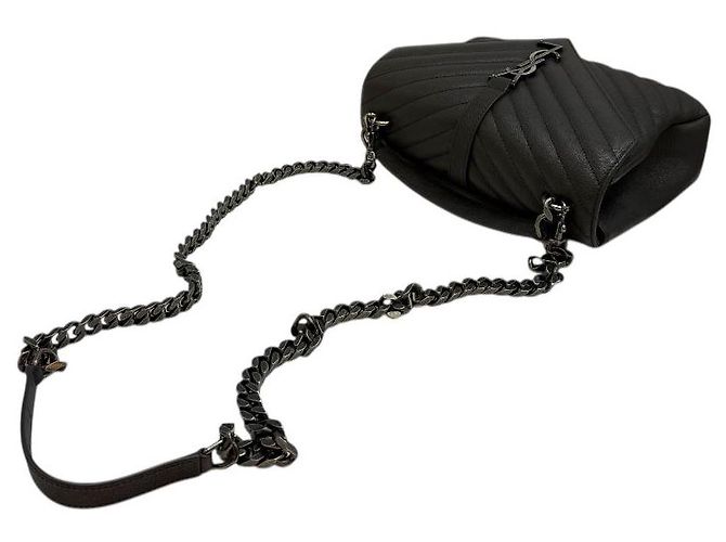 Saint Laurent Monogram College Medium Schultertasche Grau Braun - Ansicht 7