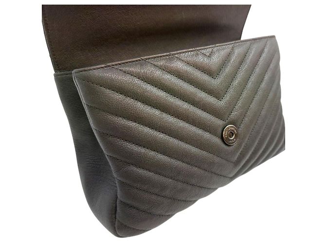 Saint Laurent Monogram College Medium Schultertasche Grau Braun - Ansicht 8