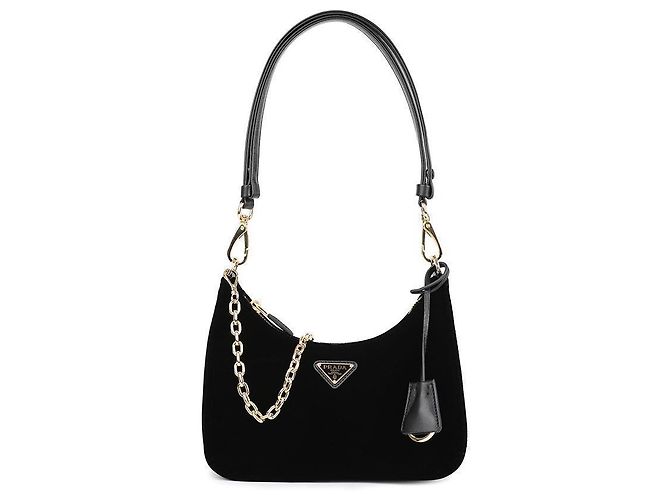 Prada Mini Schultertasche aus Napa-Velours - Ansicht 3