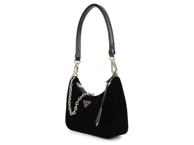 Prada Mini Schultertasche aus Napa-Velours - Ansicht 4
