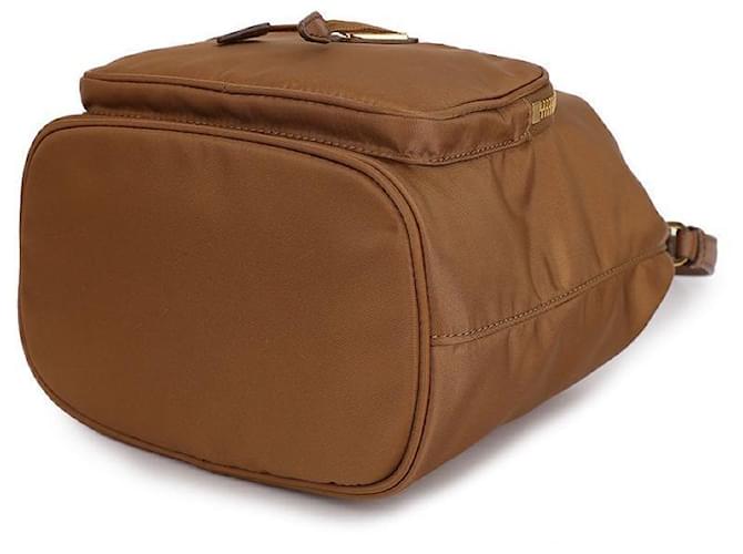 Prada Borsa a secchiello Duet in Re-Nylon Marrone - vista 6