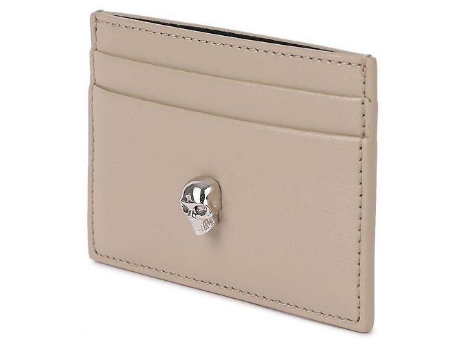 Alexander Mcqueen Tarjetero Skull Castaño - vista 4