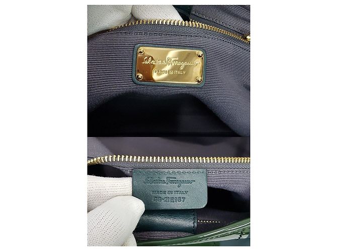 Salvatore Ferragamo Bolsa de Ombro de Decoração Barra Verde - vista 10