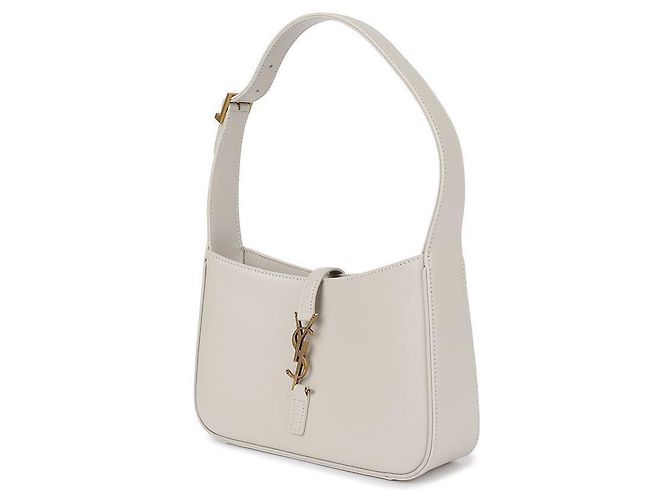 Saint Laurent Borsa a spalla decorata con logo Bianco - vista 4