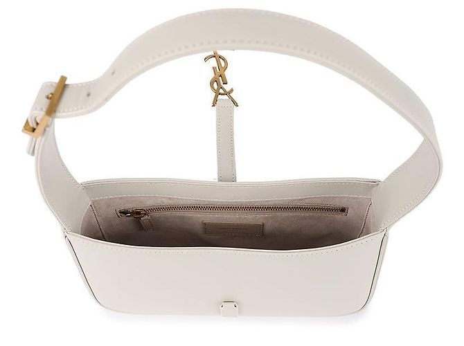 Saint Laurent Borsa a spalla decorata con logo Bianco - vista 7