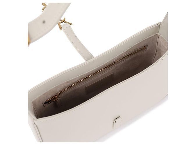 Saint Laurent Borsa a spalla decorata con logo Bianco - vista 8