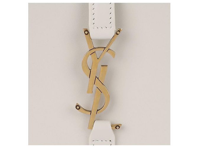 Saint Laurent Borsa a spalla decorata con logo Bianco - vista 9