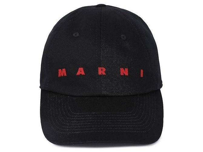 Marni Cappellino da baseball ricamato con logo Nero - vista 3