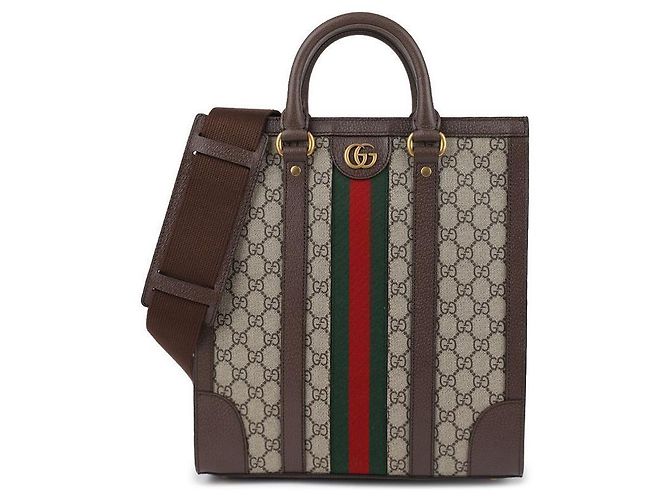 Gucci Supreme Canvas Ophidia Medium Tote Bag Braun - Ansicht 3